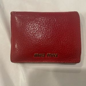 COPY - MIU MIU red pebbles leather wallet.